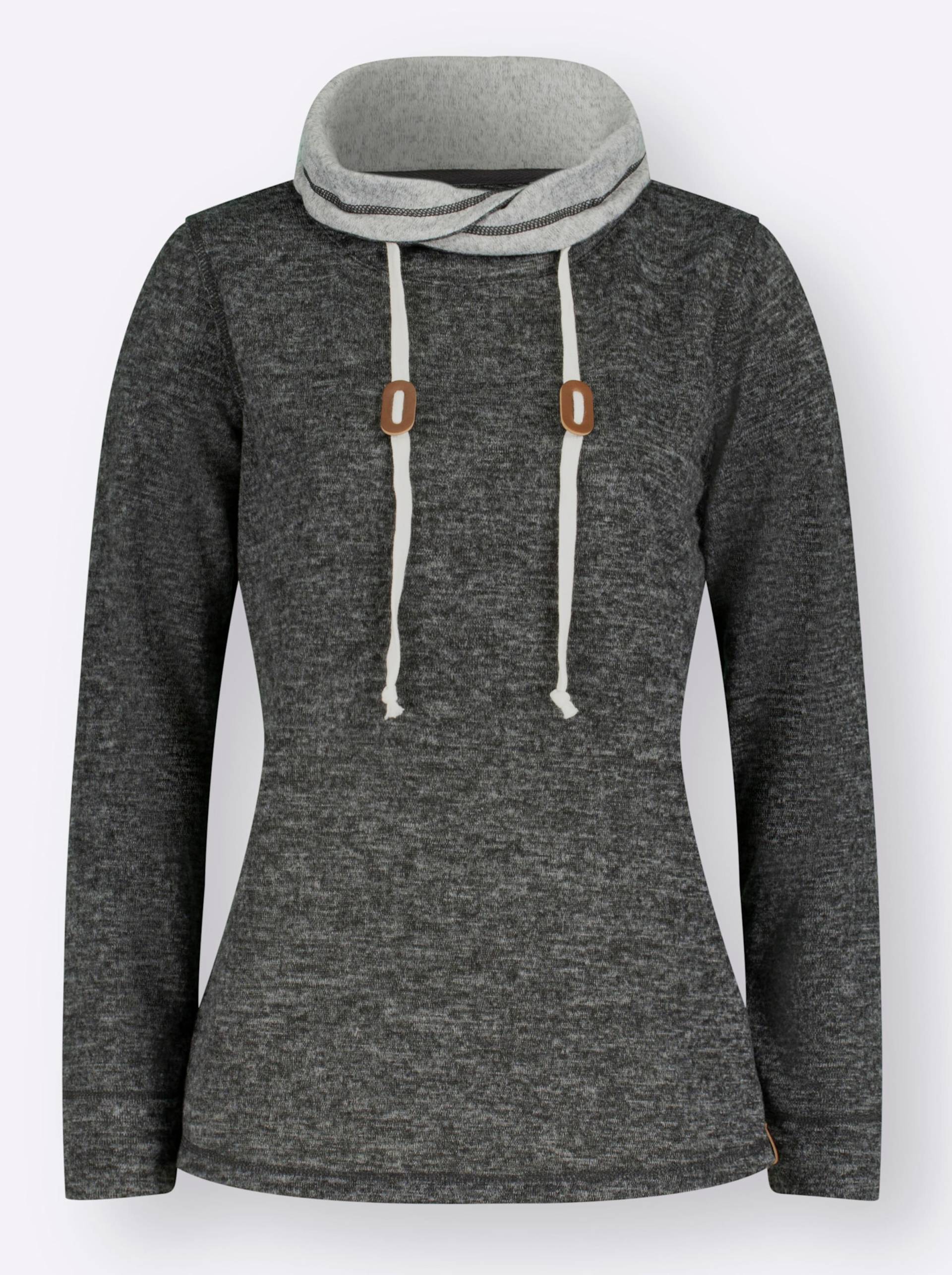 Sweatshirt in graphit-grau-meliert von heine