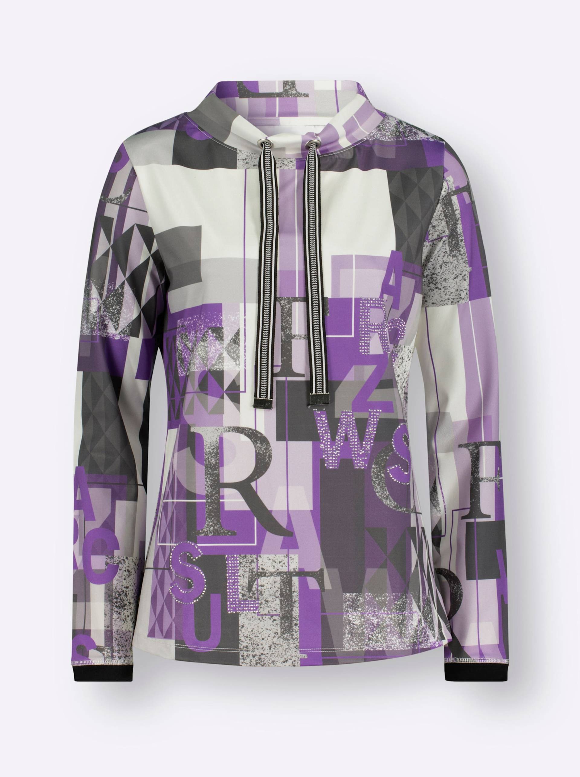 Sweatshirt in lila-gemustert von heine