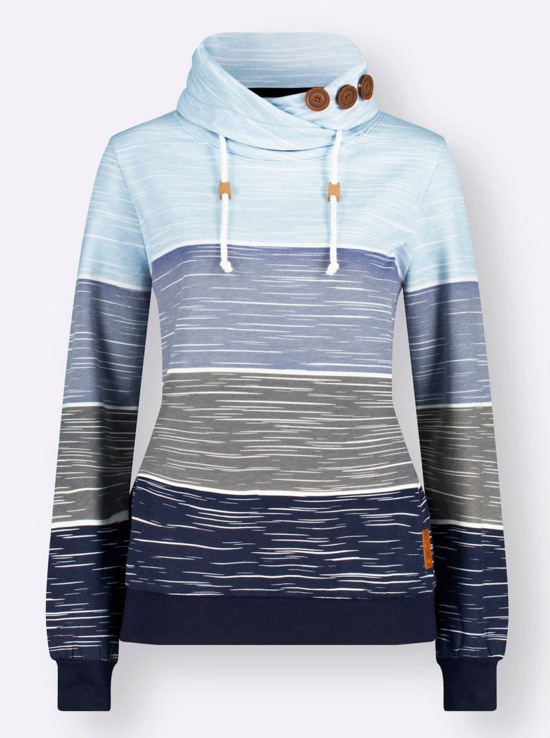Sweatshirt in marine-hellblau-bedruckt von heine