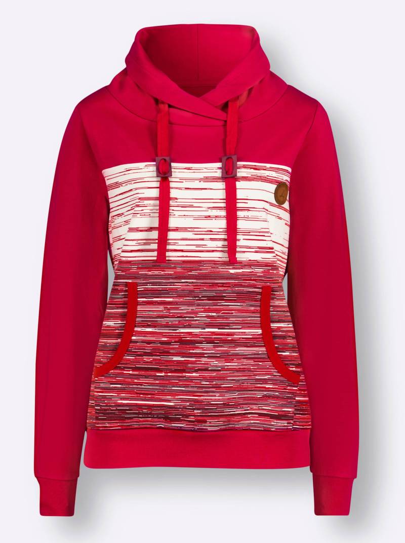 Sweatshirt in rot-ecru-meliert von heine