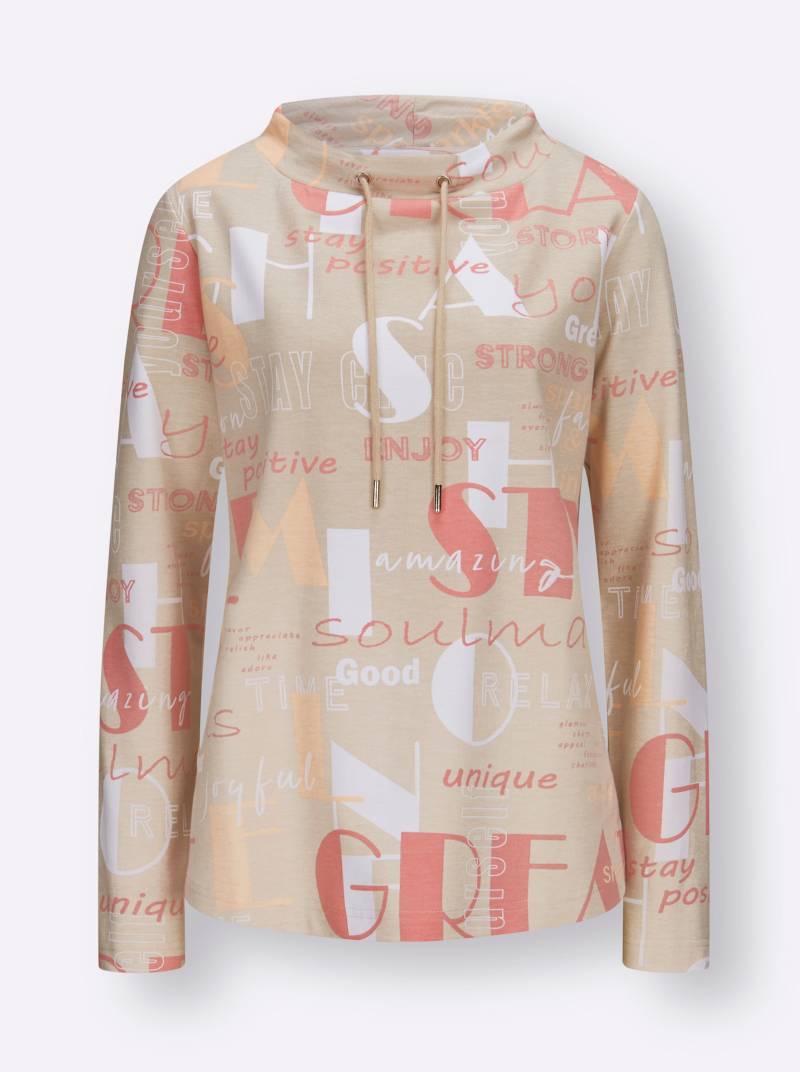 Sweatshirt in flamingo-sand-bedruckt von heine