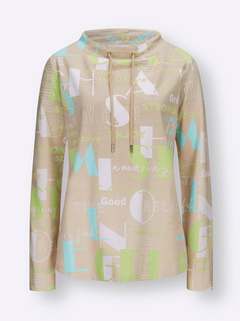 Sweatshirt in mint-sand-bedruckt von heine