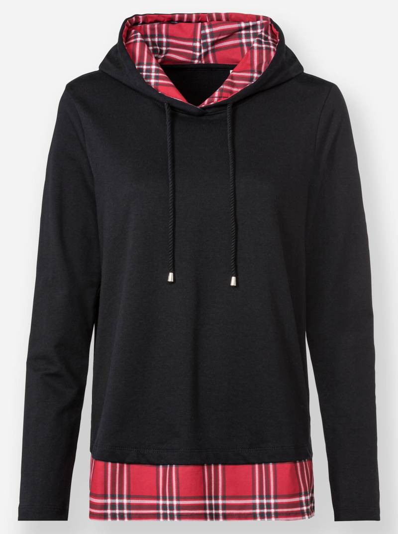 Sweatshirt in schwarz-rot-gemustert von heine