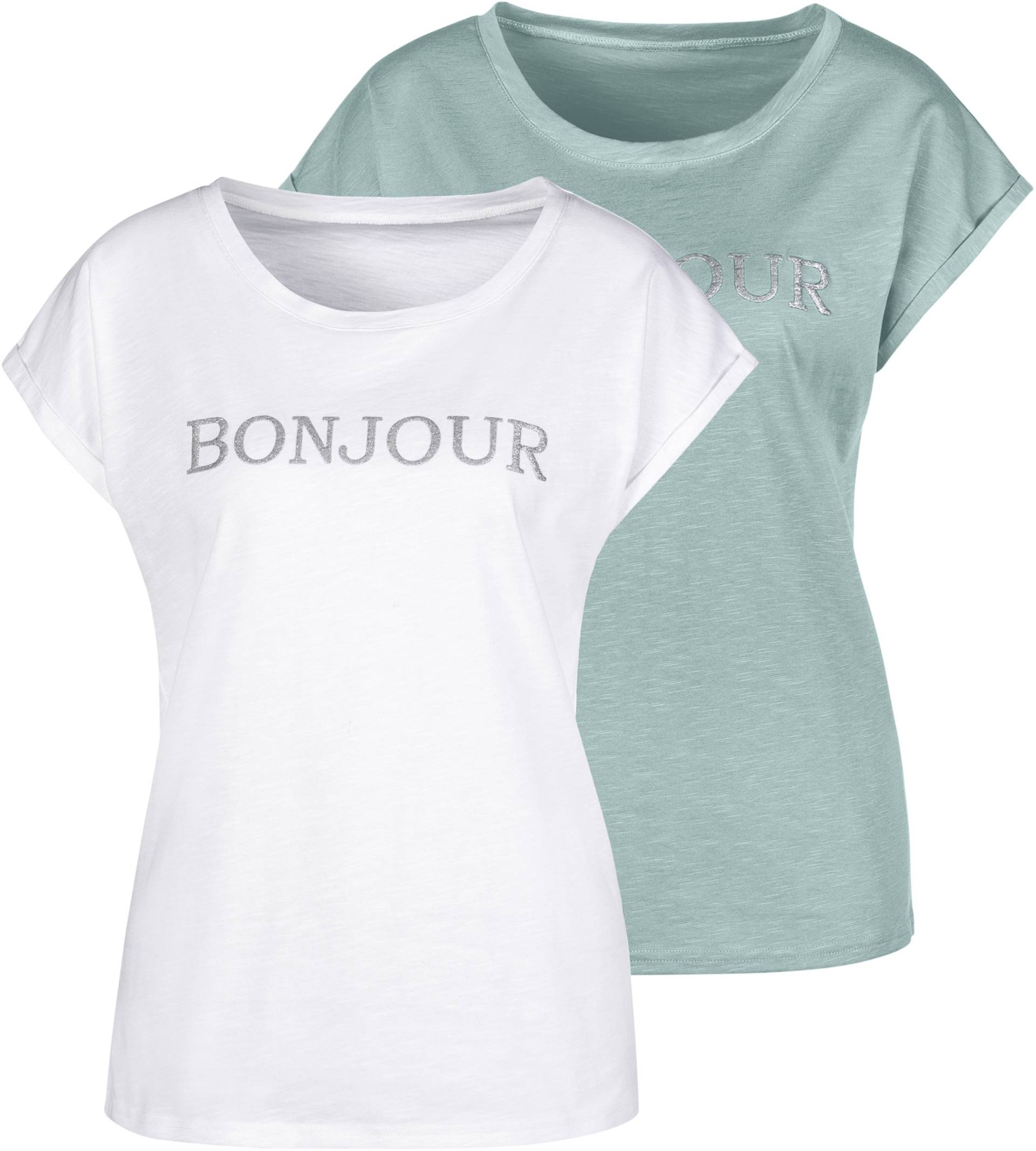 T-Shirt in mint, white von Vivance