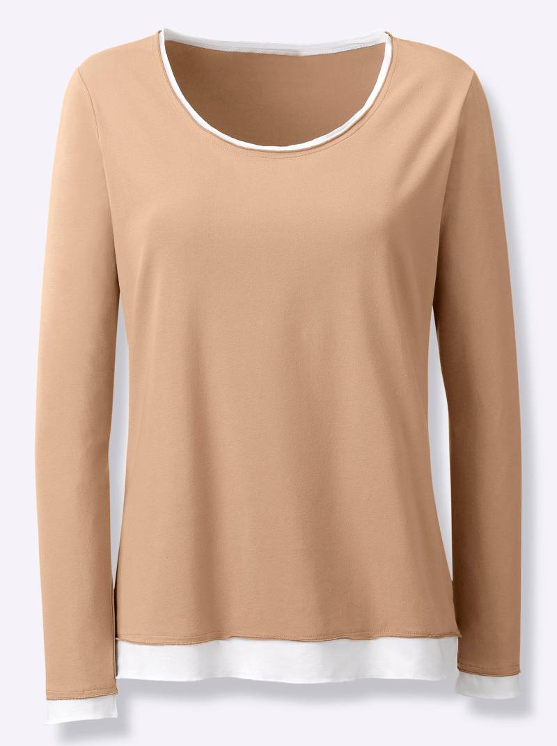 T-Shirt in camel-ecru von heine