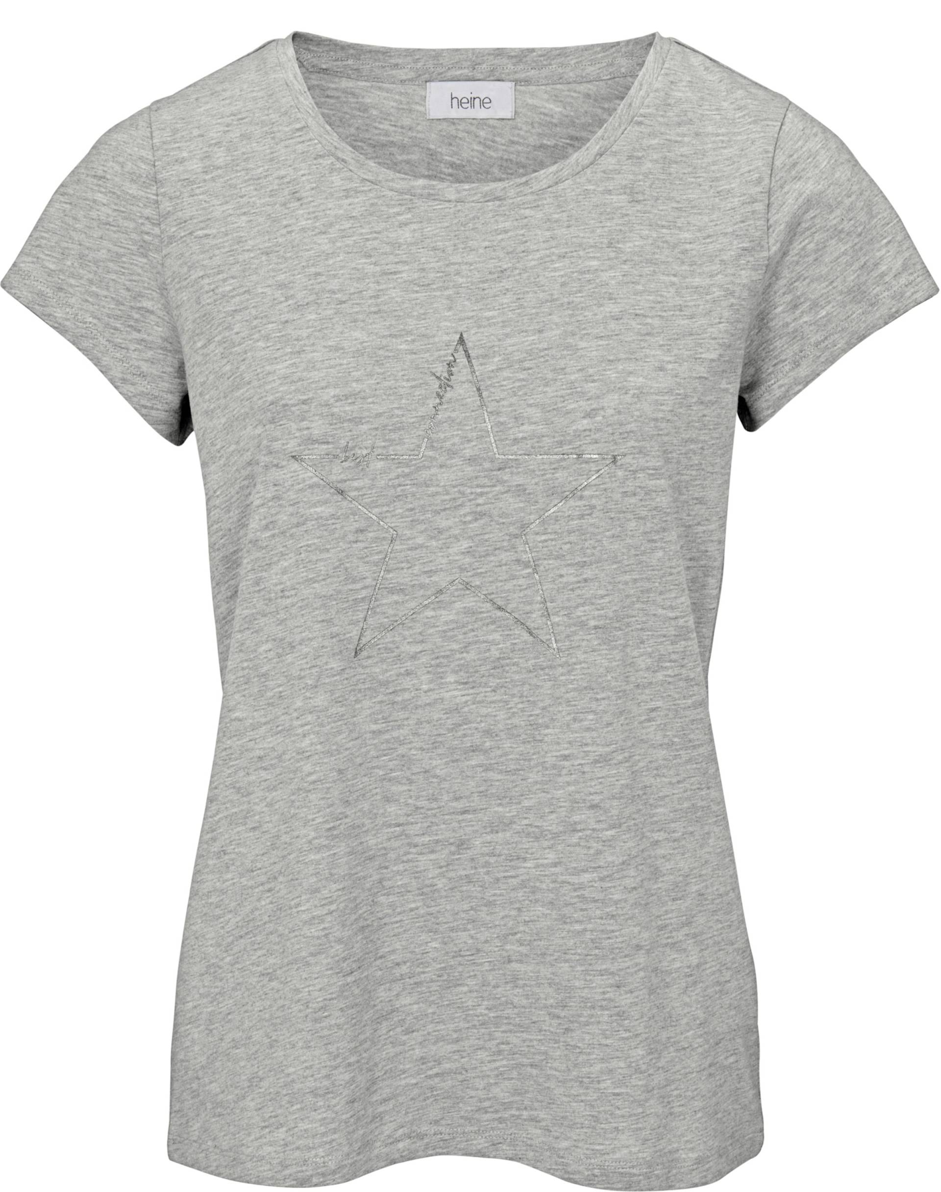 T-Shirt in grau-melange von heine