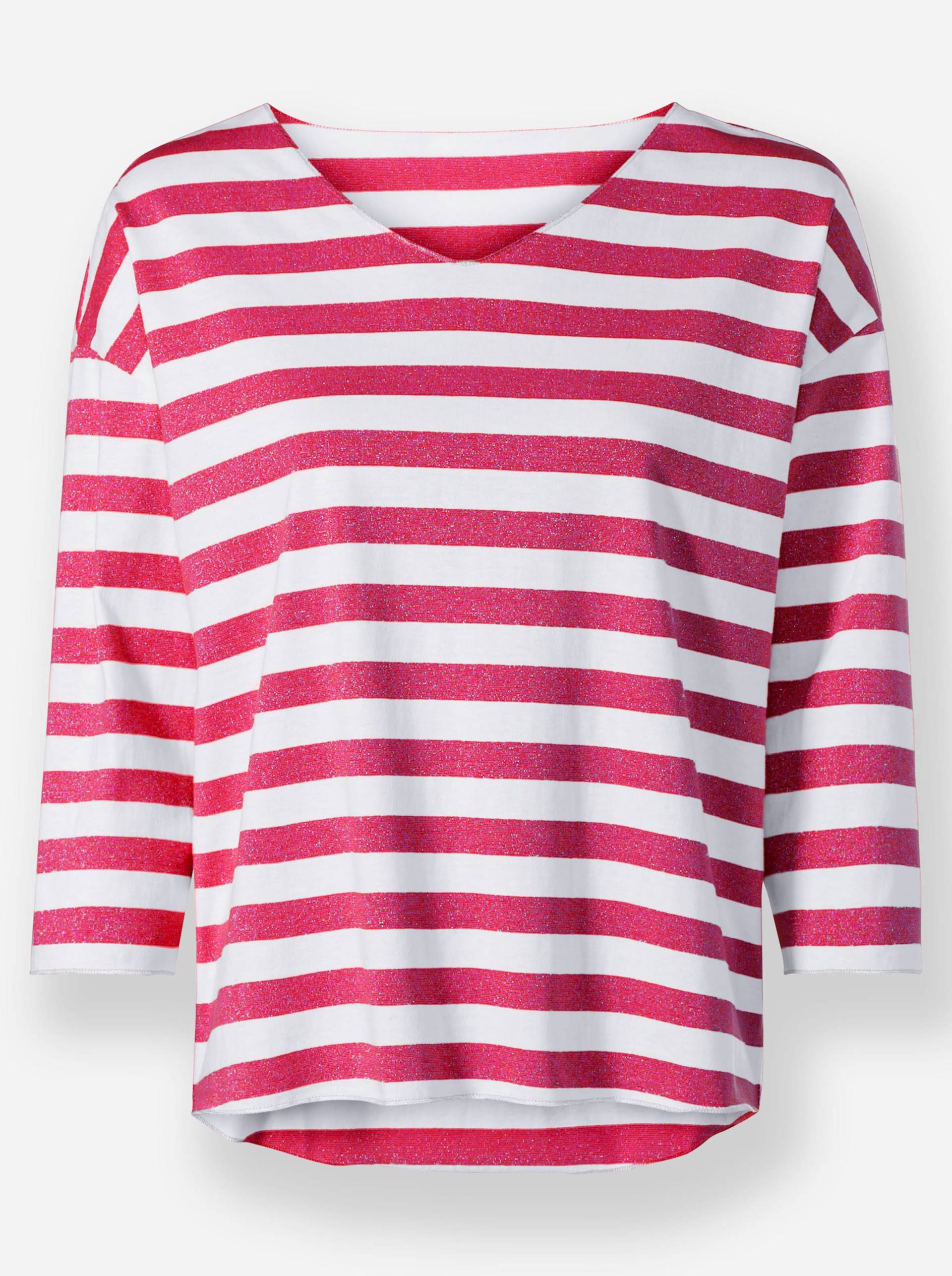 T-Shirt in pink-weiss-gestreift von heine