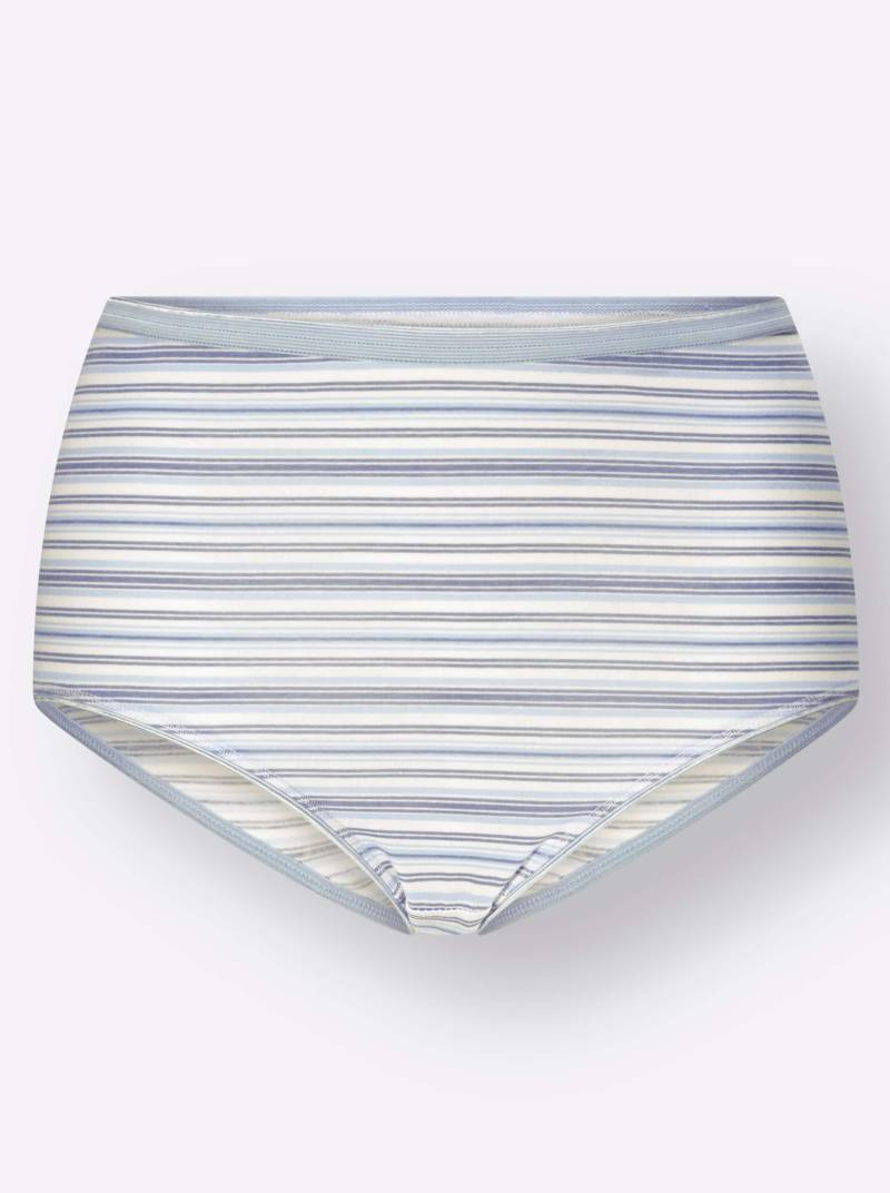 Taillenslip in 2x rosenquarz-gestreift + 2x eisblau-gestreift von wäschepur