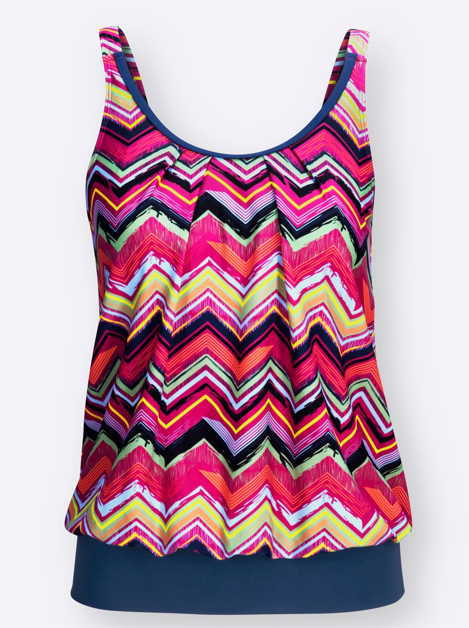 Oversized-Tankini-Top in magenta-gemustert von feel good