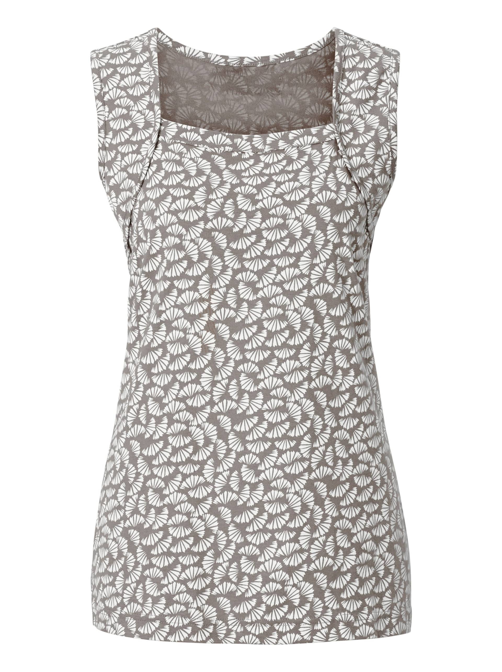 Tanktop in taupe-ecru-gemustert von heine