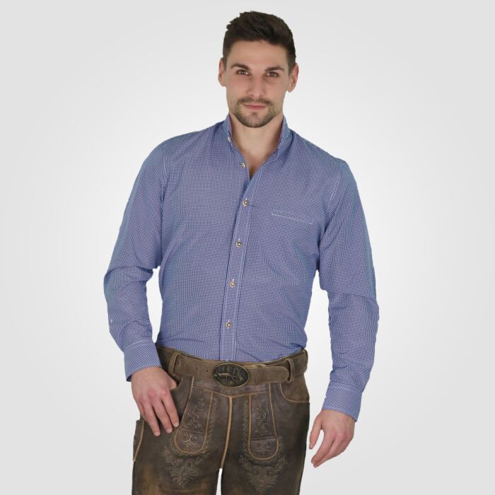 Trachtenhemd Herren langarm blau, Xxxl von Fuchs