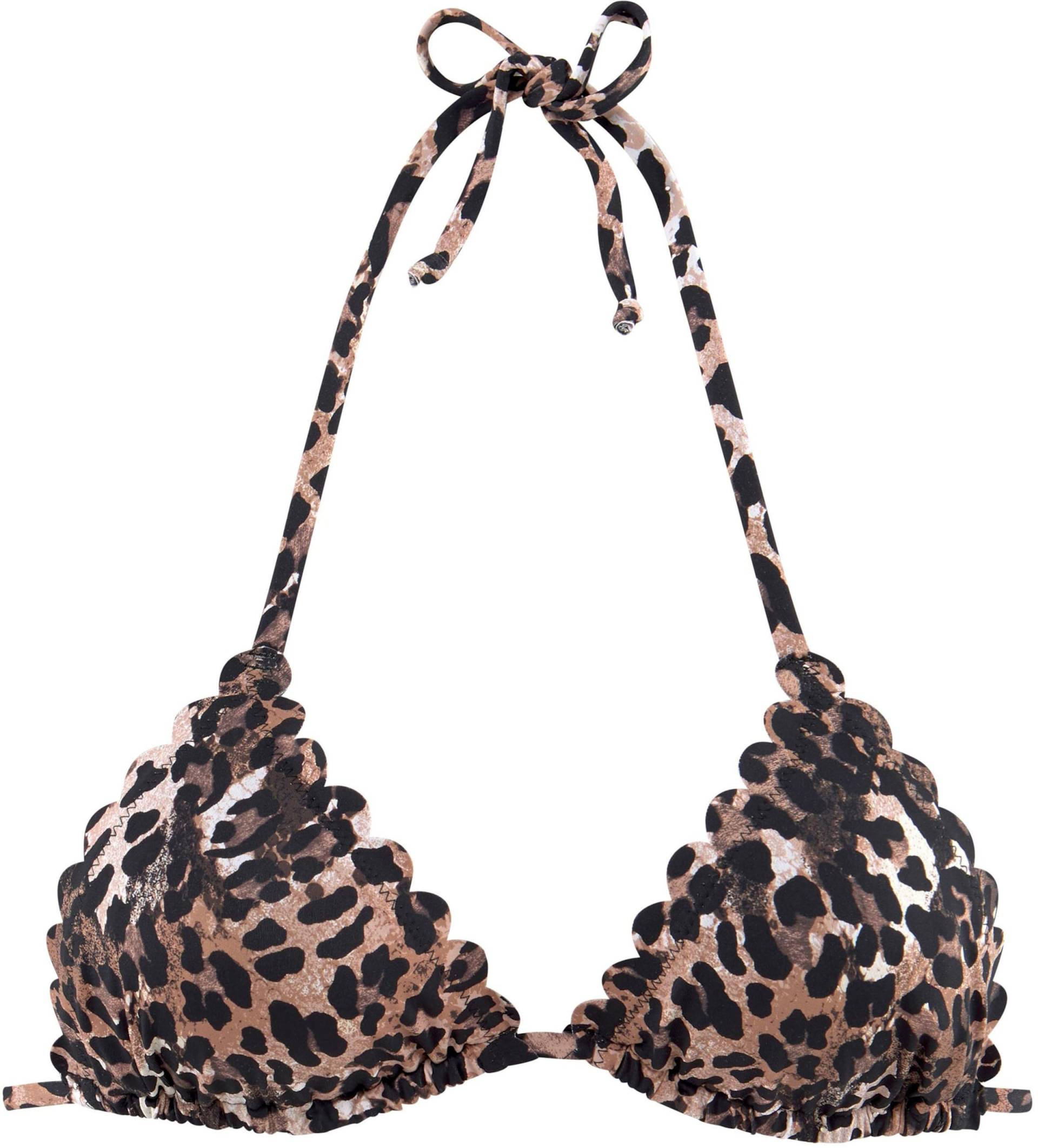 Triangel-Bikini-Top in braun-bedruckt von LASCANA