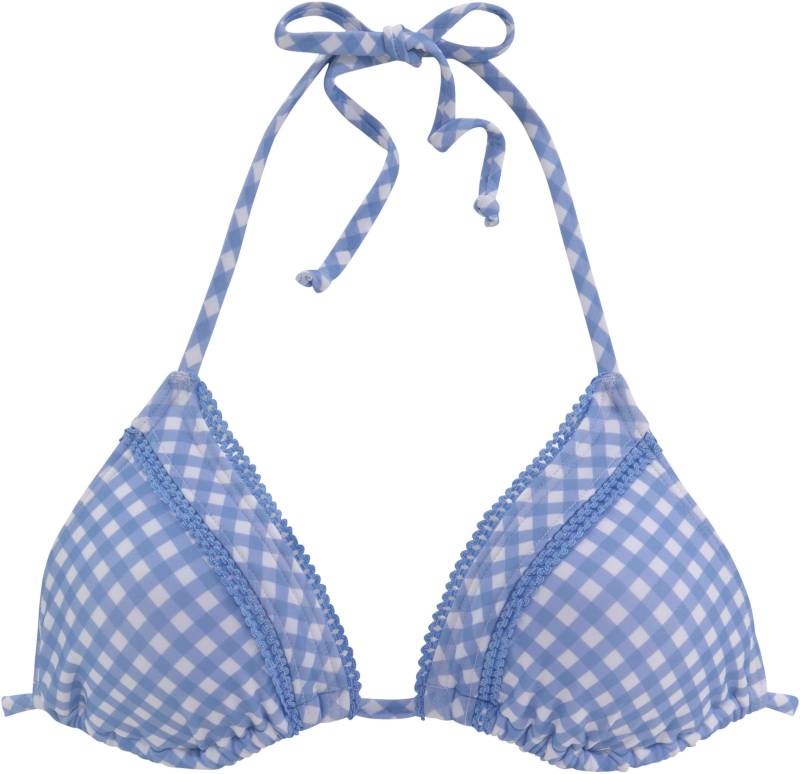 Triangel-Bikini-Top in hellblau-kariert von Buffalo