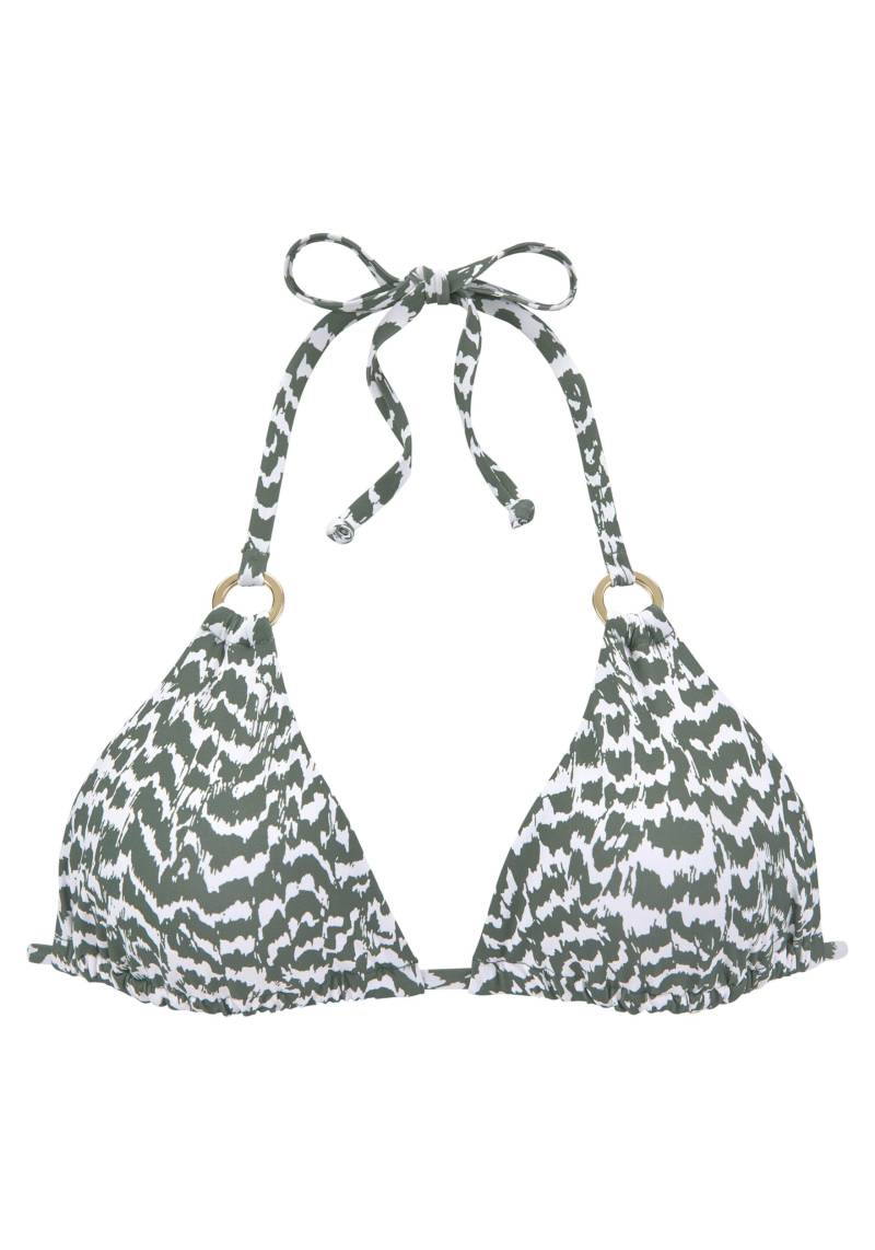 Triangel-Bikini-Top in oliv-bedruckt von LASCANA