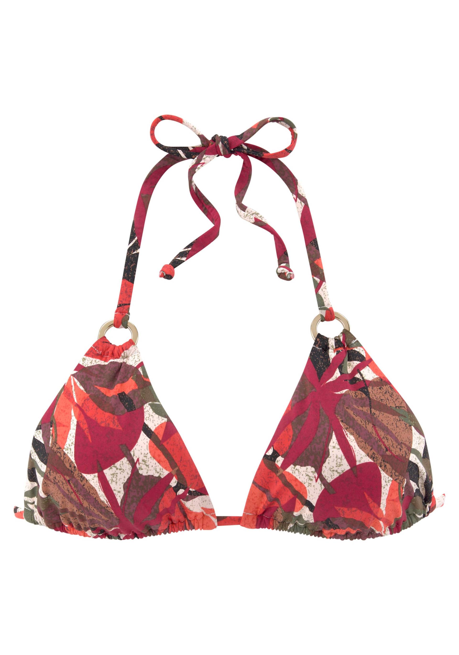 Triangel-Bikini-Top in rot bedruckt von LASCANA