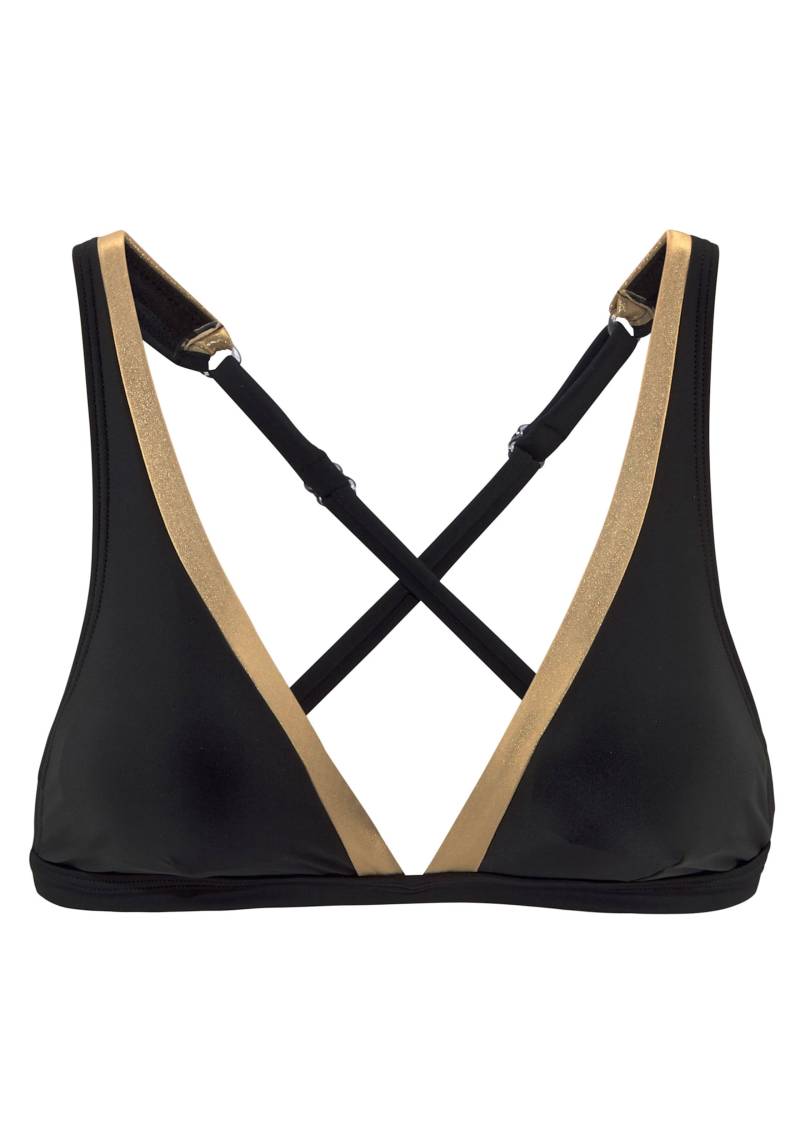Triangel-Bikini-Top in schwarz-goldfarben von LASCANA