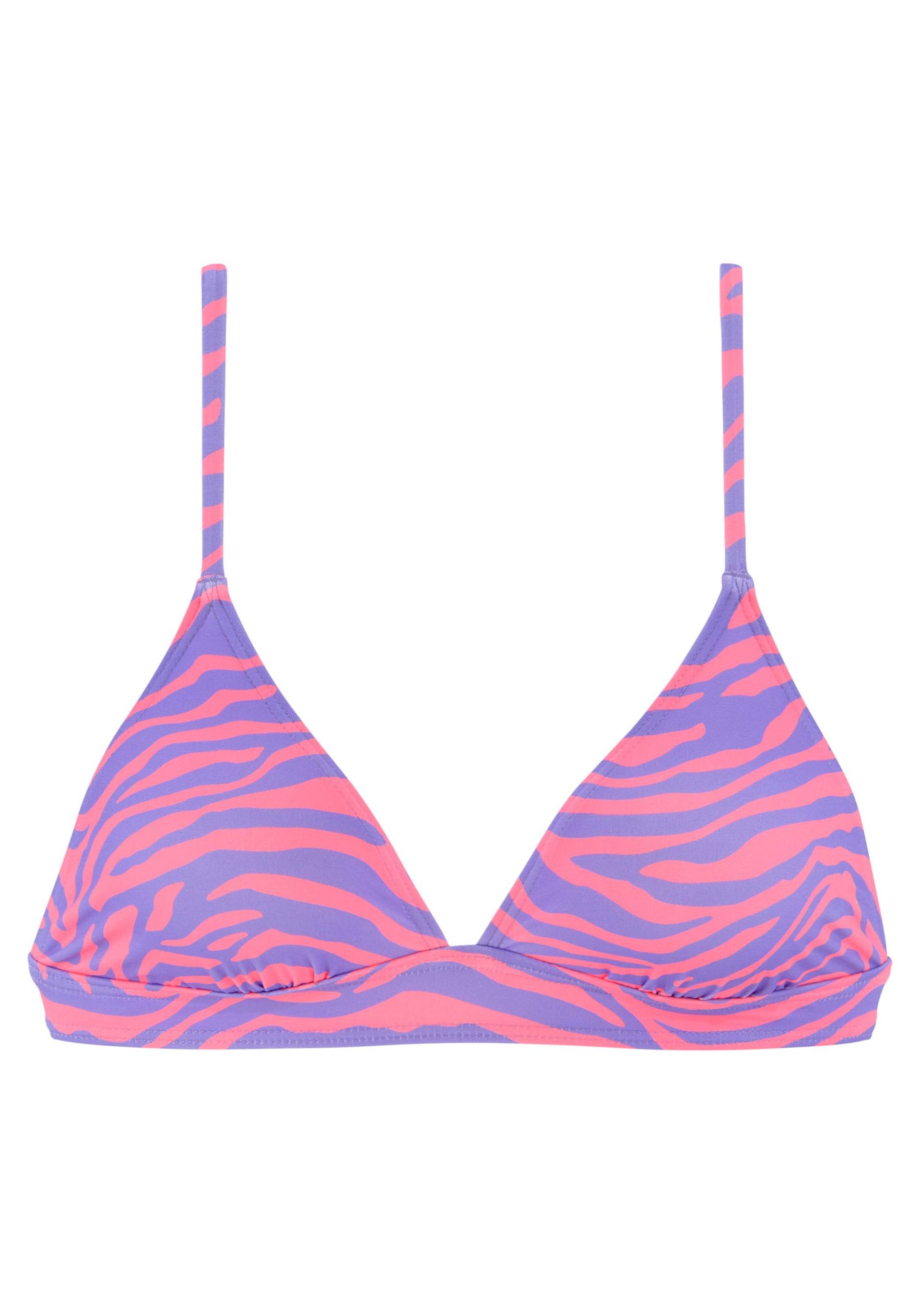 Triangel-Bikini-Top in violett-koralle von Venice Beach