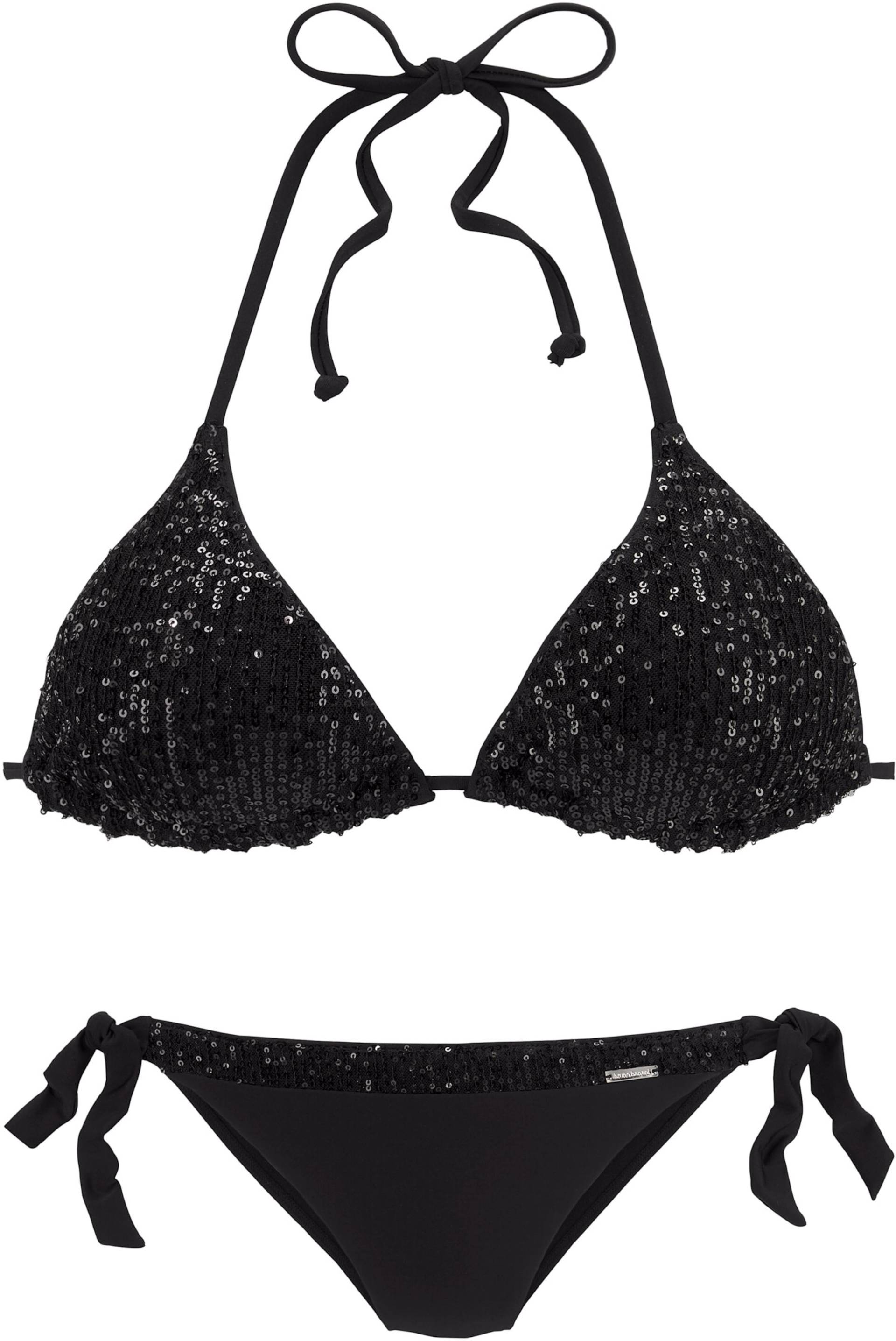 Triangel-Bikini in schwarz von Bruno Banani