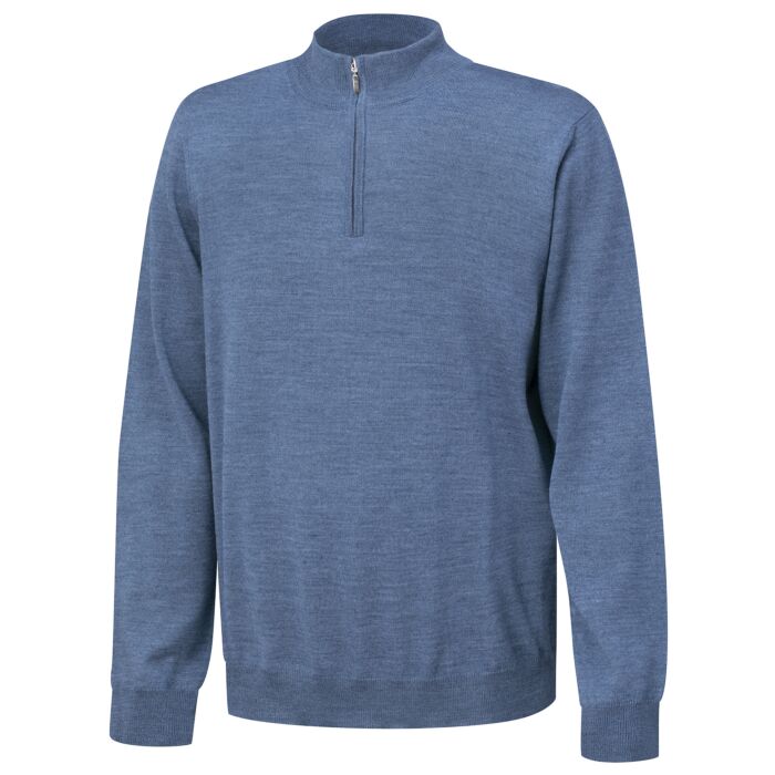 Troyer-Pullover mit Merinowolle, blau, XXL von Enrico Rosselli