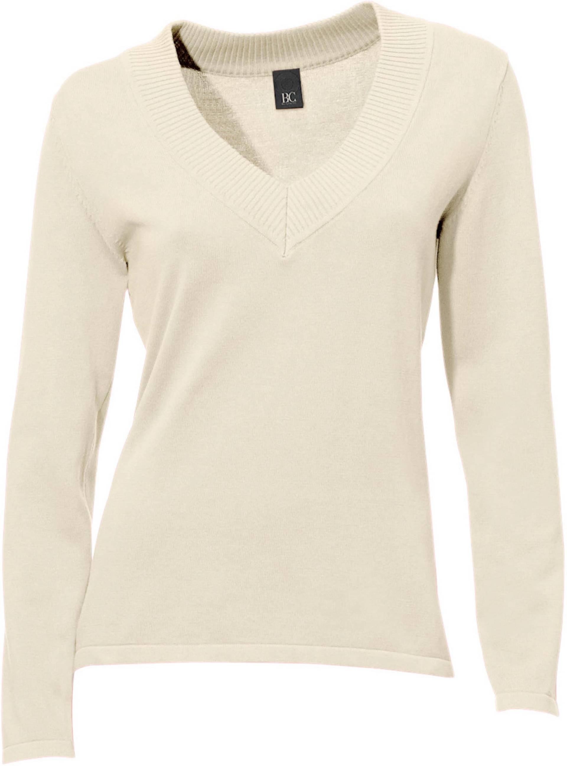 V-Pullover in offwhite von heine