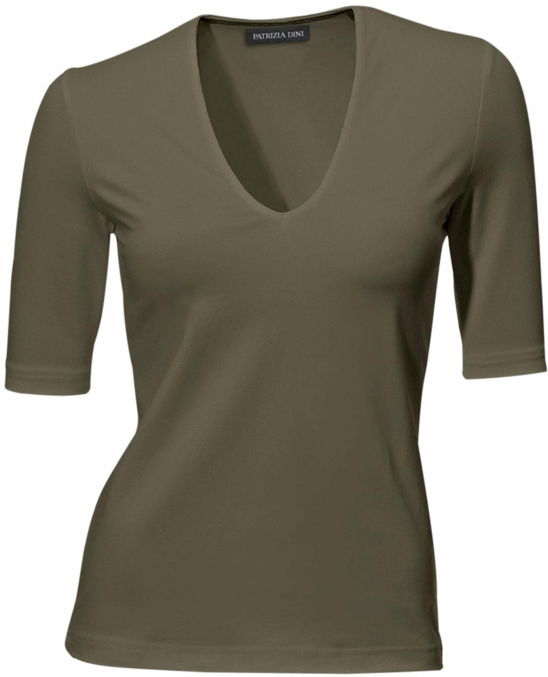 V-Shirt in oliv von heine