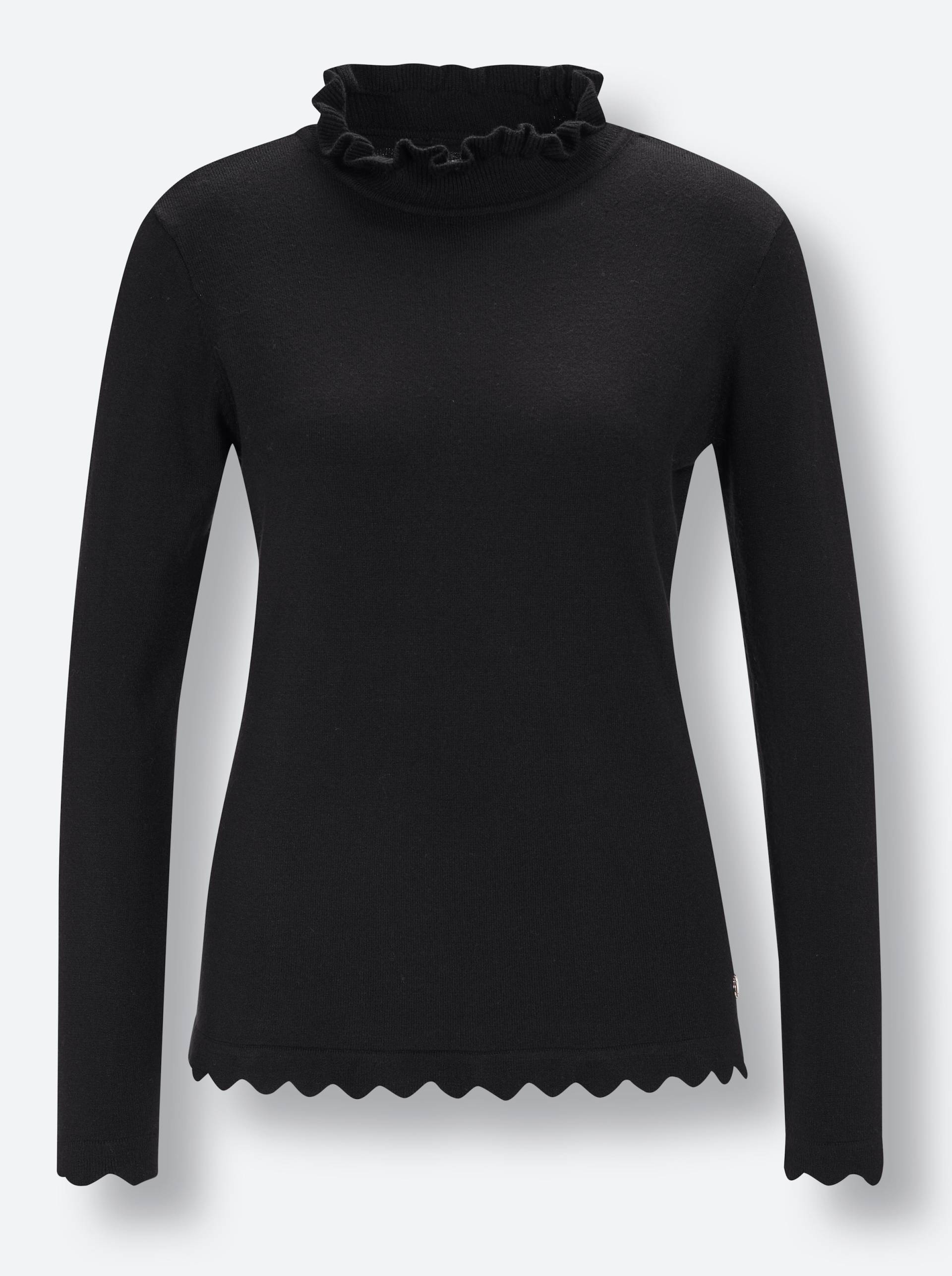 Viskose-Modal-Pullover in schwarz von CREATION L PREMIUM