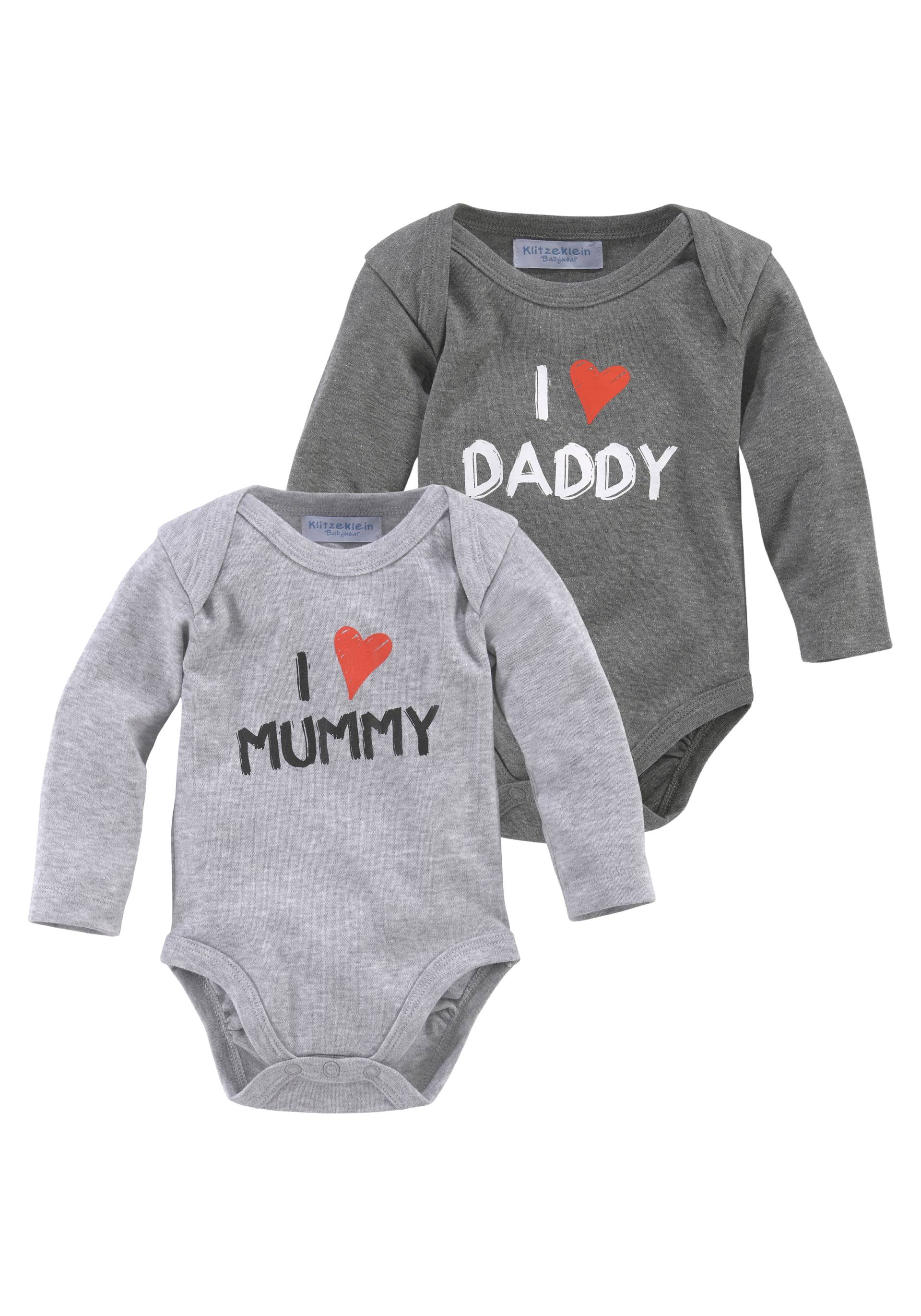 Klitzeklein Langarmbody »Mummy & Daddy«, (Packung, 2 tlg.) von klitzeklein