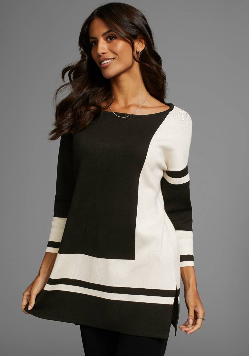 Laura Scott Longpullover, mit geometrischer Grafik von laura scott