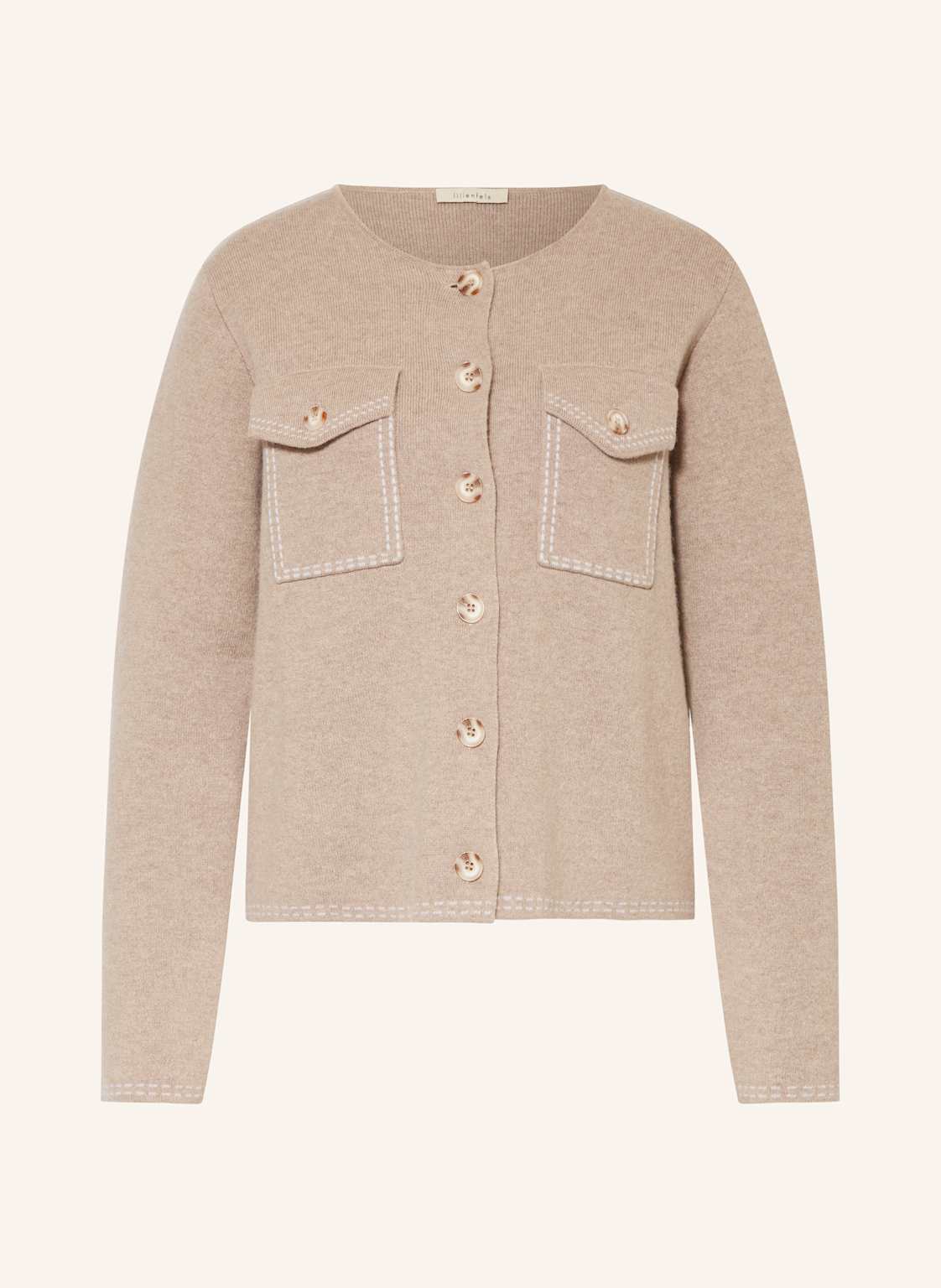 Lilienfels Strickjacke Mit Cashmere beige von lilienfels