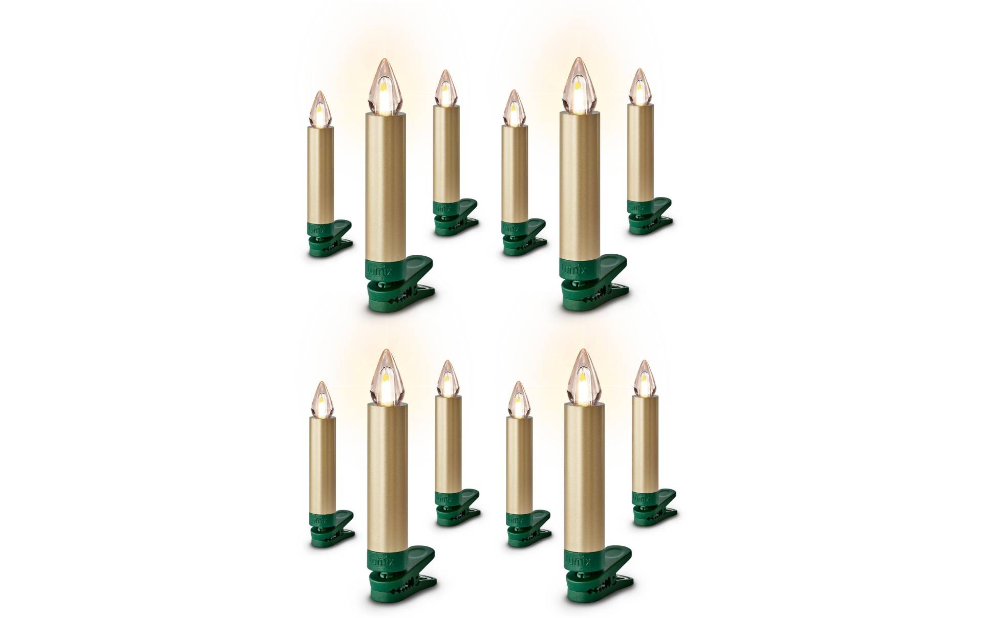 lumix LED-Christbaumkerzen »Lumix LED SuperLight Flame 12er-Starter Set«, 12 St.-flammig lumix LED-Christbaumkerzen »Lumix LED SuperLight Flame 12er-Starter Set«, 12 St.-flammig von lumix