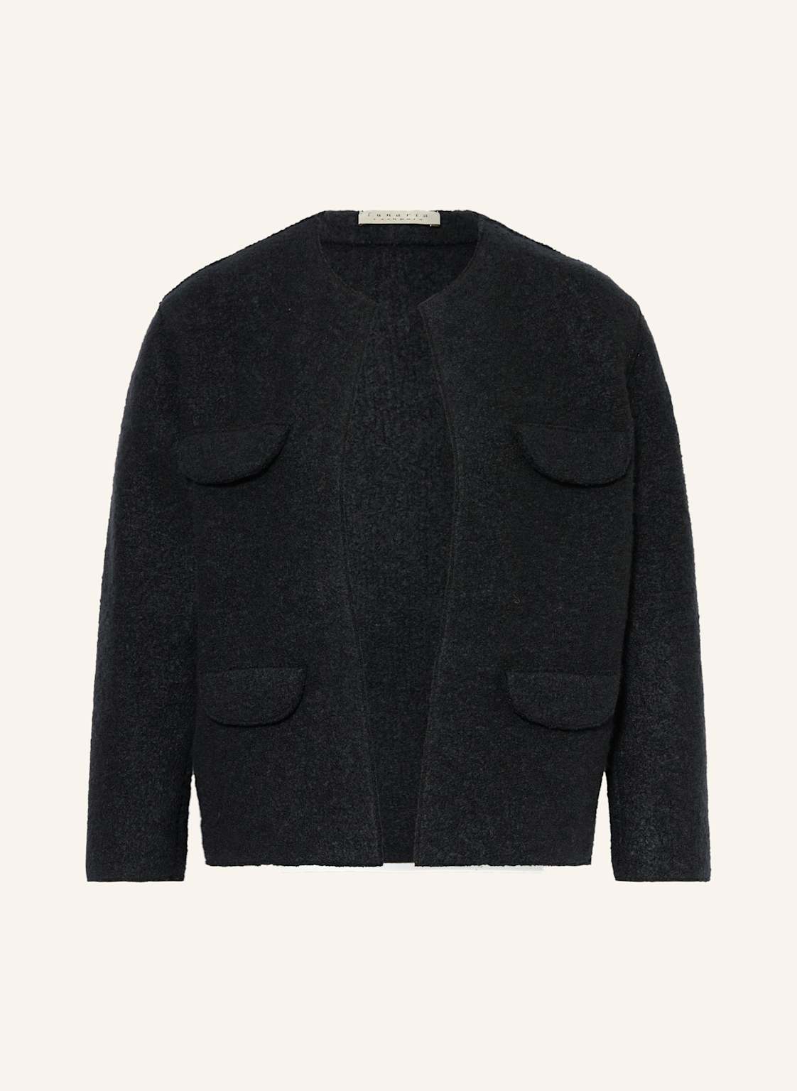 Lunaria Cashmere Bouclé-Jacke Mit Seide Und Cashmere schwarz Lunaria Cashmere Bouclé-Jacke Mit Seide Und Cashmere schwarz von lunaria cashmere