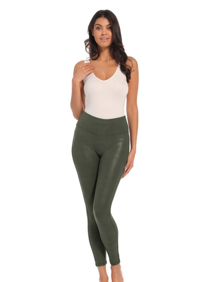 MAGIC Bodyfashion Leggings »Leather Look Legging«, hoch tailliertes Design, keine vordere Mittelnaht von magic bodyfashion