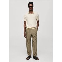 Geripptes Strick-Poloshirt aus Baumwolle von mango man