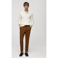 Geripptes Poloshirt aus Baumwollgemisch Geripptes Poloshirt aus Baumwollgemisch von mango man