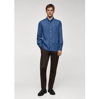 Classic Fit-Hemd aus Baumwoll-Chambray von mango man