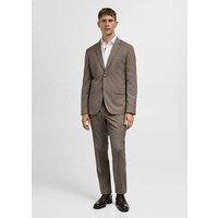Super Slim Fit-Anzughose mit Fischgrätstruktur von mango man