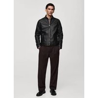 Leder-Bikerjacke mit Zipper-Detail Leder-Bikerjacke mit Zipper-Detail von mango man