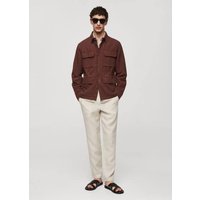 Leinen-Overshirt mit Taschen von mango man