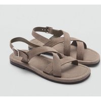 Rauleder-Sandale mit überkreuzten Riemen Rauleder-Sandale mit überkreuzten Riemen von mango man