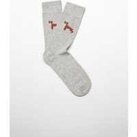 Baumwollsocken mit besticktem Tiermotiv von mango man