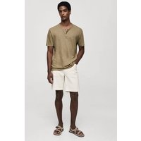 Slim-Fit-T-Shirt aus Leinengemisch von mango man