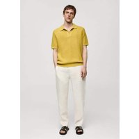 Strickpoloshirt in Flecht-Optik von mango man