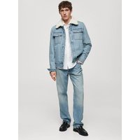 Jeansjacke mit Kunstshearling von mango man