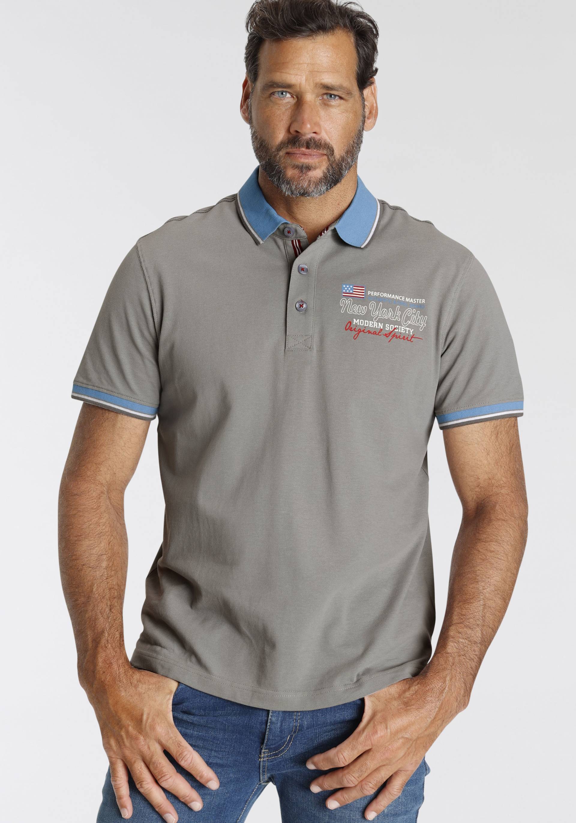 Man's World Poloshirt, mit kleinem Brustprint von mans world