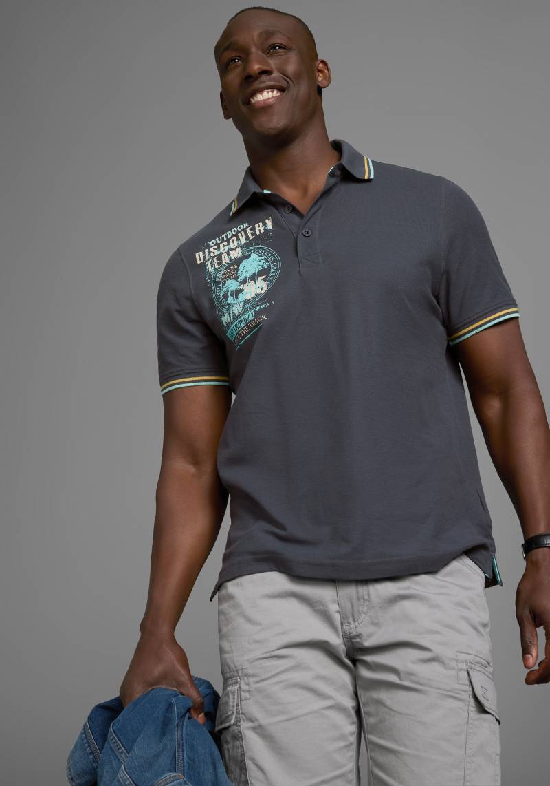 Man's World Poloshirt, Kurzarm, lässige Passform, mit trendigem Print, Polokragen von mans world
