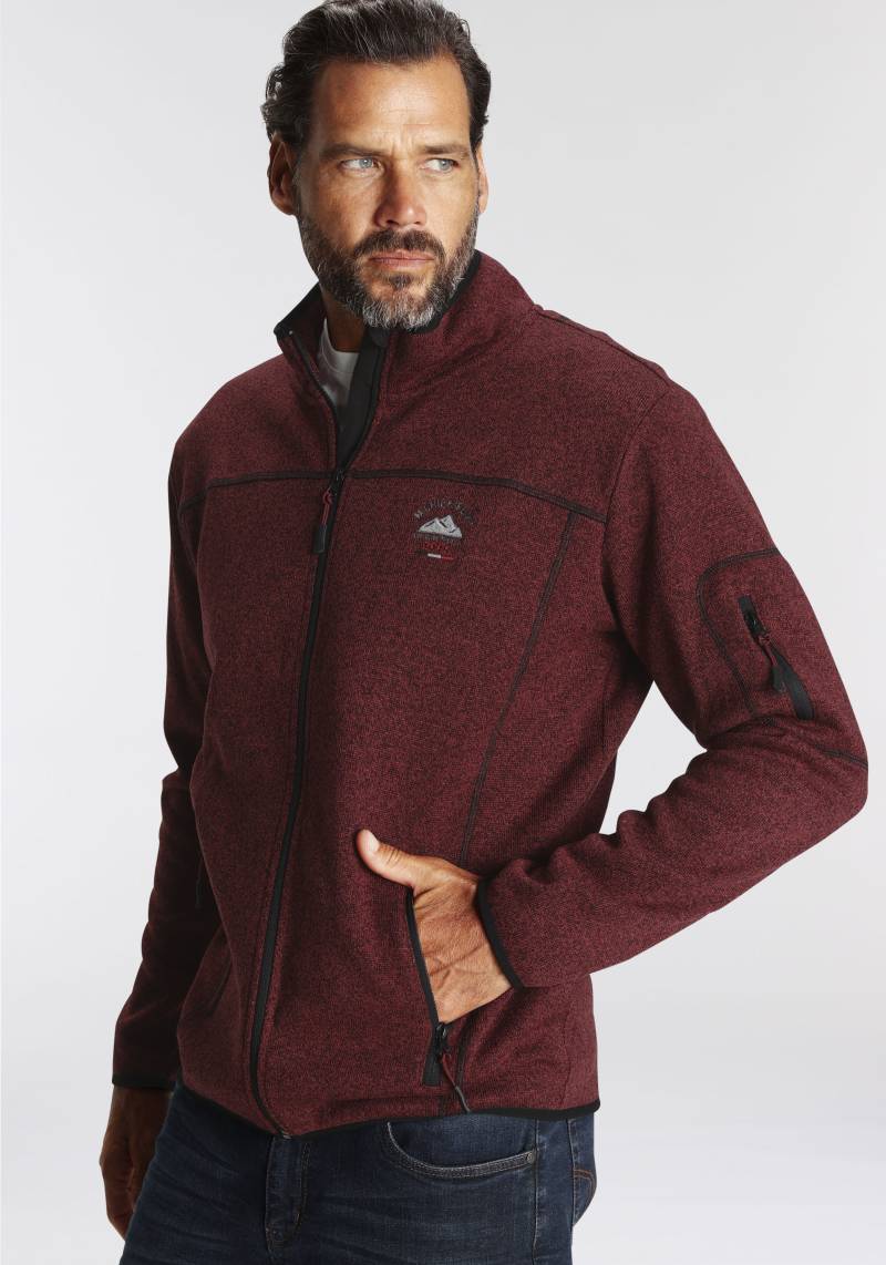 Man's World Strickfleecejacke, für die Übergangszeit, mit Reissverschlusstaschen, mit Stehkragen von mans world