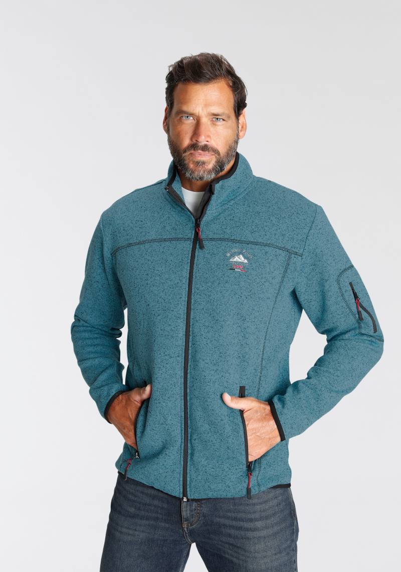 Man's World Strickfleecejacke, für die Übergangszeit, mit Reissverschlusstaschen, mit Stehkragen von mans world