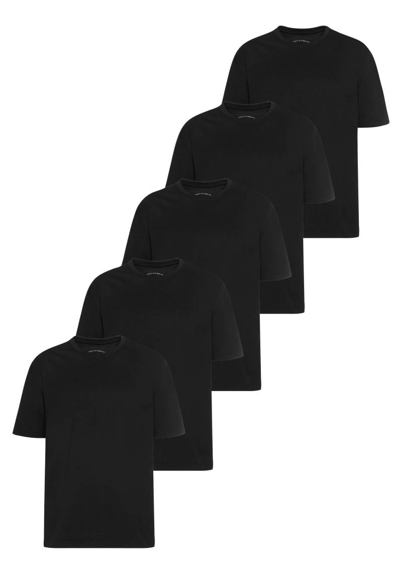Man's World Rundhalsshirt, (5er-Pack), Kurzarm, Regular Fit, unifarben, Rundhals, aus Baumwolle von mans world