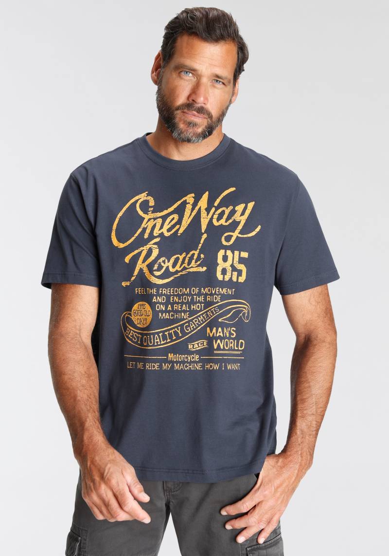 Man's World T-Shirt, Kurzarm, Regular Fit, mit Print, Rundhals, im Used-Look von mans world