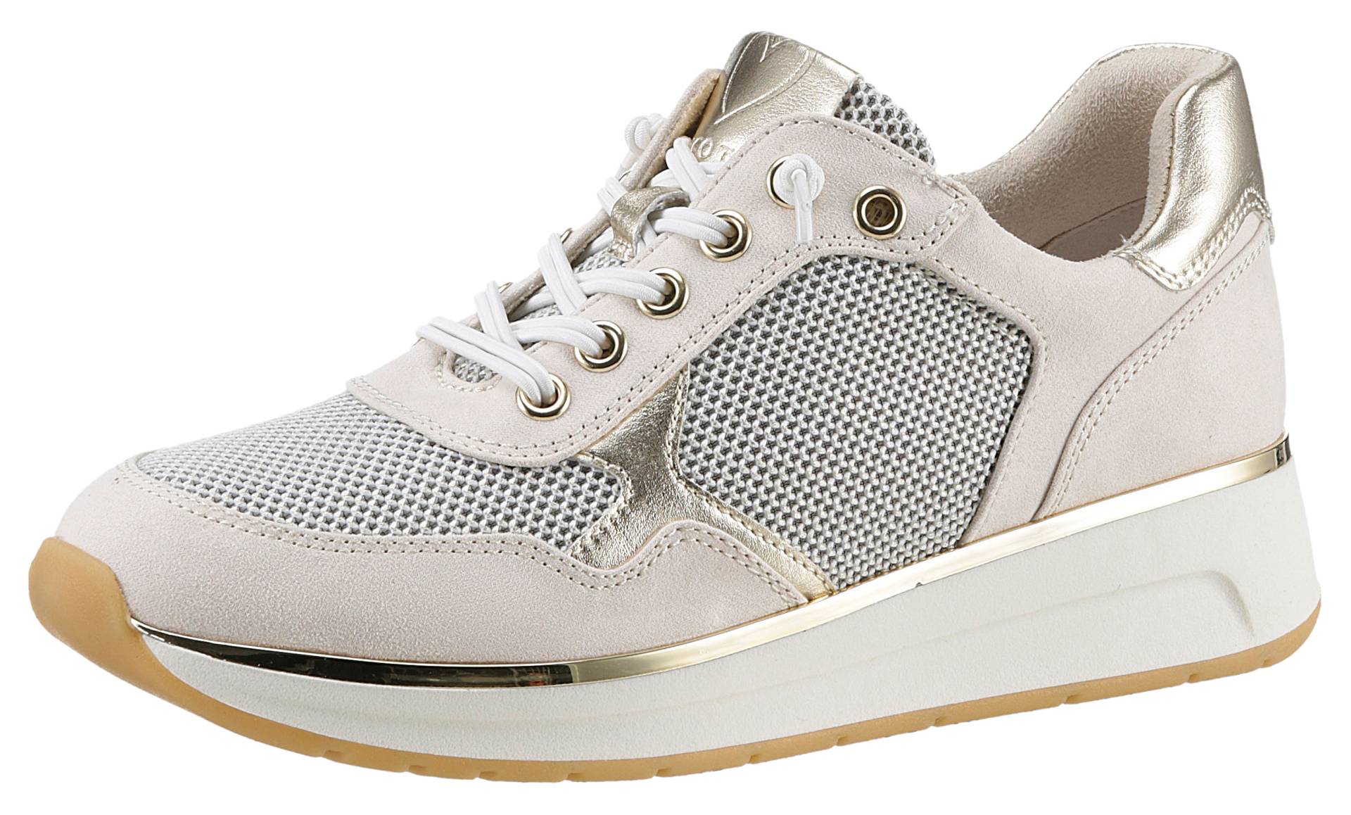 MARCO TOZZI Slip-On Sneaker, Keilsneaker, Schnürschuh, Slipper mit glänzenden Details von marco tozzi
